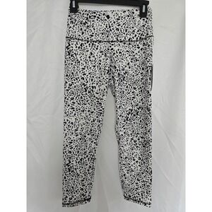 Balance Collection White Mini Leopard‎ Print Cropped Leggings Size Medium